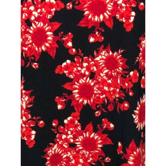 LuLaRoe Randy L Baseball Tee Long Sleeve Womens Top Black & Gray Floral NWT - Picture 8 of 9